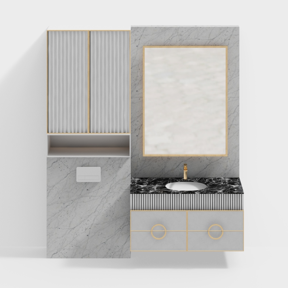 Modern Elegant Bathroom Cabinet 3D model