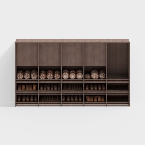 Elegant Low-Poly Bread Display Case 3D model for Creative Projects