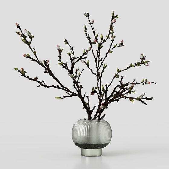 Spring Bud Vase High-Detail 3D model for Creative Projects
