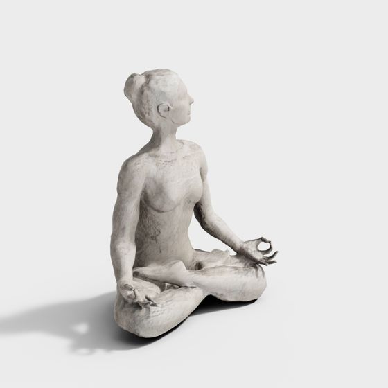 Yoga Meditation 3D Model for Peaceful Spaces