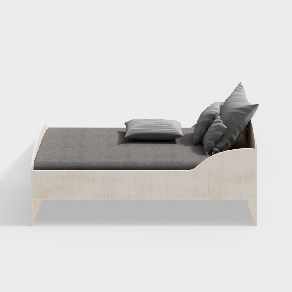 Modern Low-Poly Bed Frame 3D model