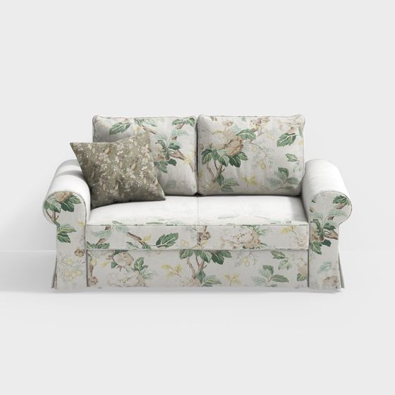 Elegant Floral 3D Sofa Model for Natural Spaces