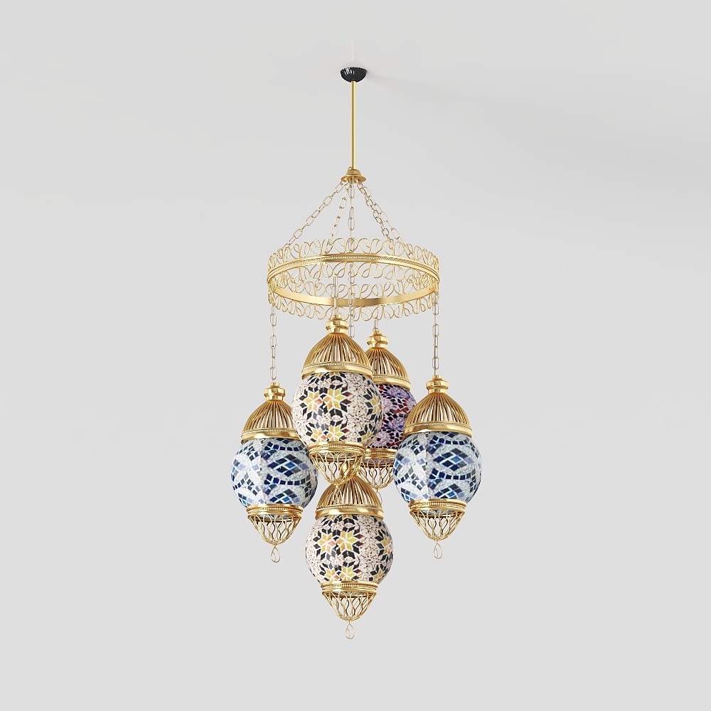 Mosaic Lantern 3D model for Elegant Interiors