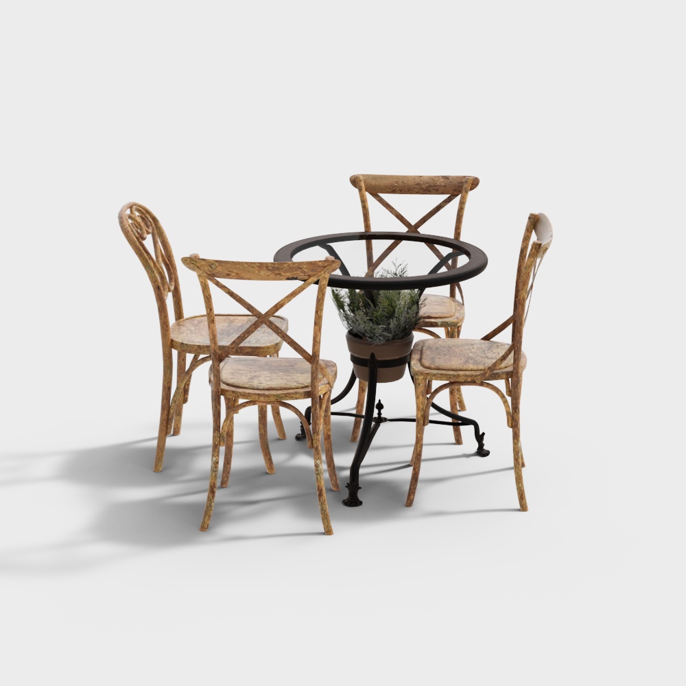 Cafe casual table and chair combination