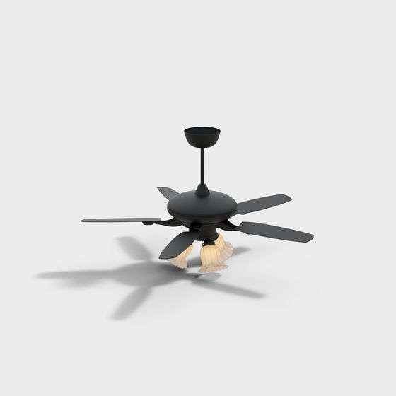 Stylish Minimalist Ceiling Fan 3D model for Homes