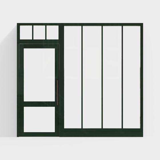 Low Poly Green Window Frame 3D model