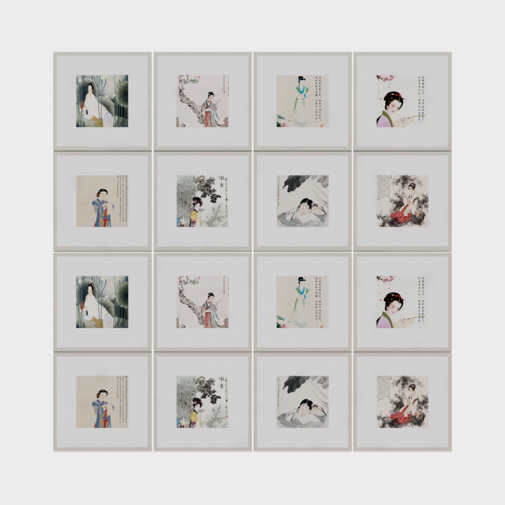 Classical picture decorative painting combination