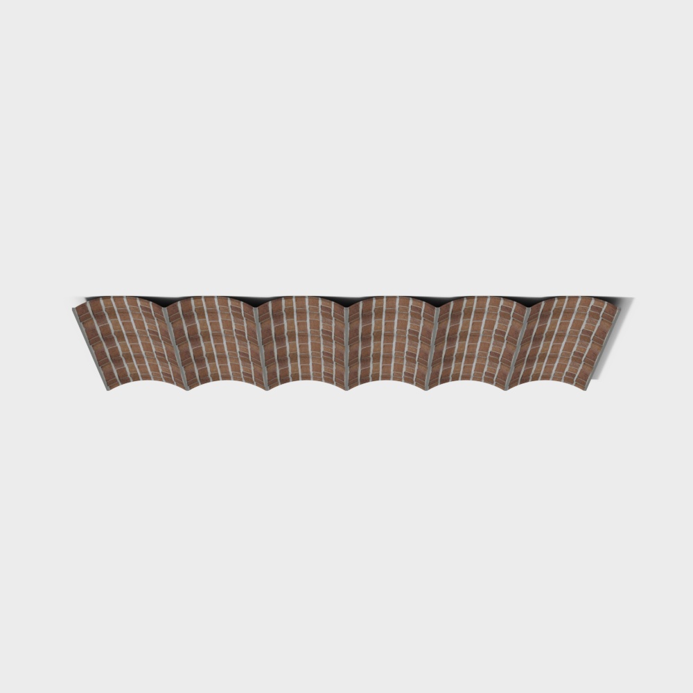 Wavy Brick Wall 3D Model Design