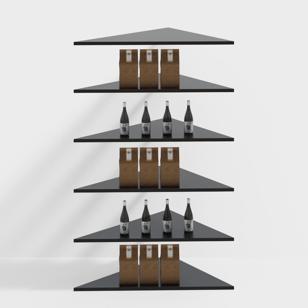 Cafe wall corner shelf