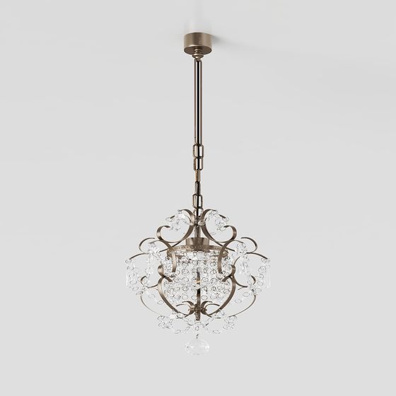 Crystal Floral Chandelier 3D model