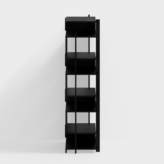 Stylish Low-Polygon Bookshelf 3D model for Modern Spaces