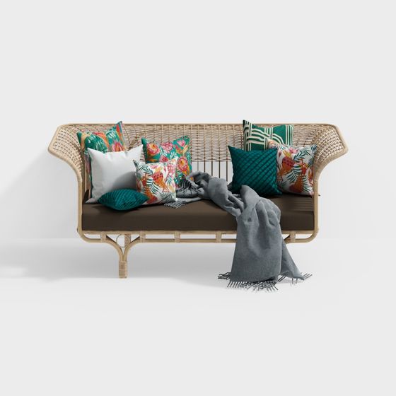 Sofa đôi mây Đông Nam Á