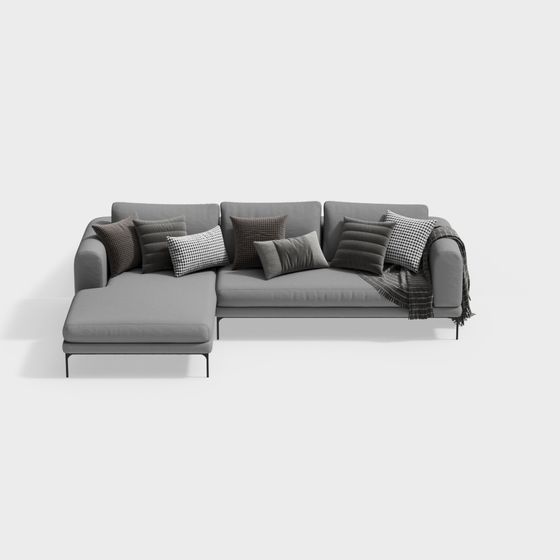 Urban Comfort Low-Poly Sofa 3D model