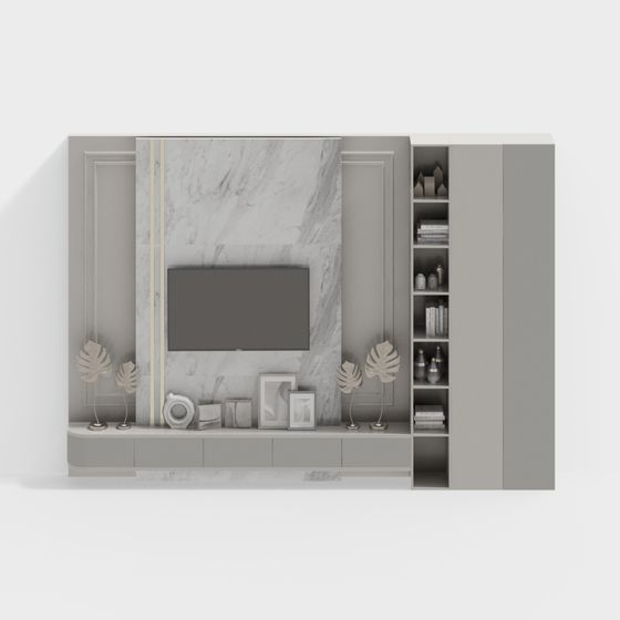 Urban Living Room TV Cabinet 3D Model