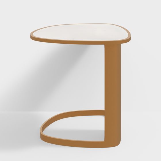 Streamlined Design Table Sleek Streamlined Side Table 3D Model – Minimalist Low-Poly