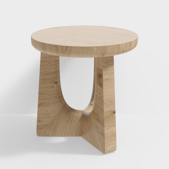 Low-Poly Round Table 3D model for Modern Interiors