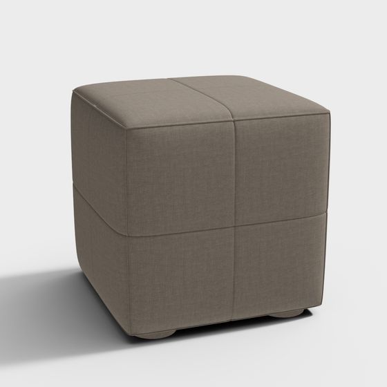 Stylish Cube Ottoman 3D model for Creative Spaces
