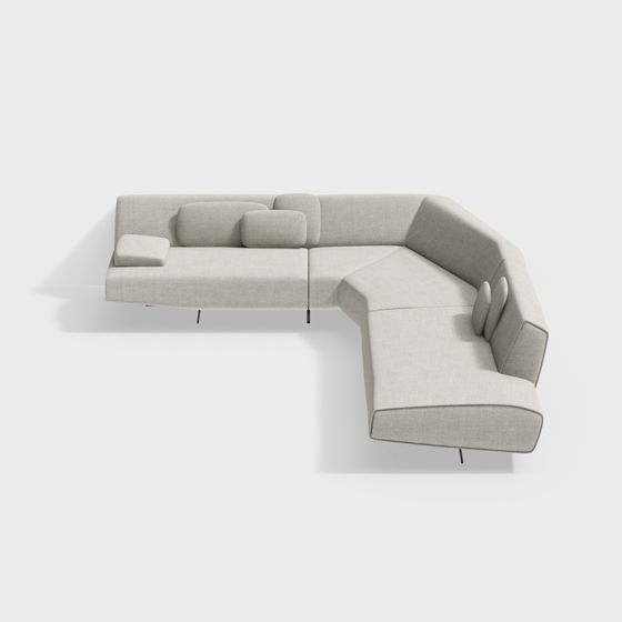 Urban Comfort Low-Poly Sofa 3D model for Modern Interiors