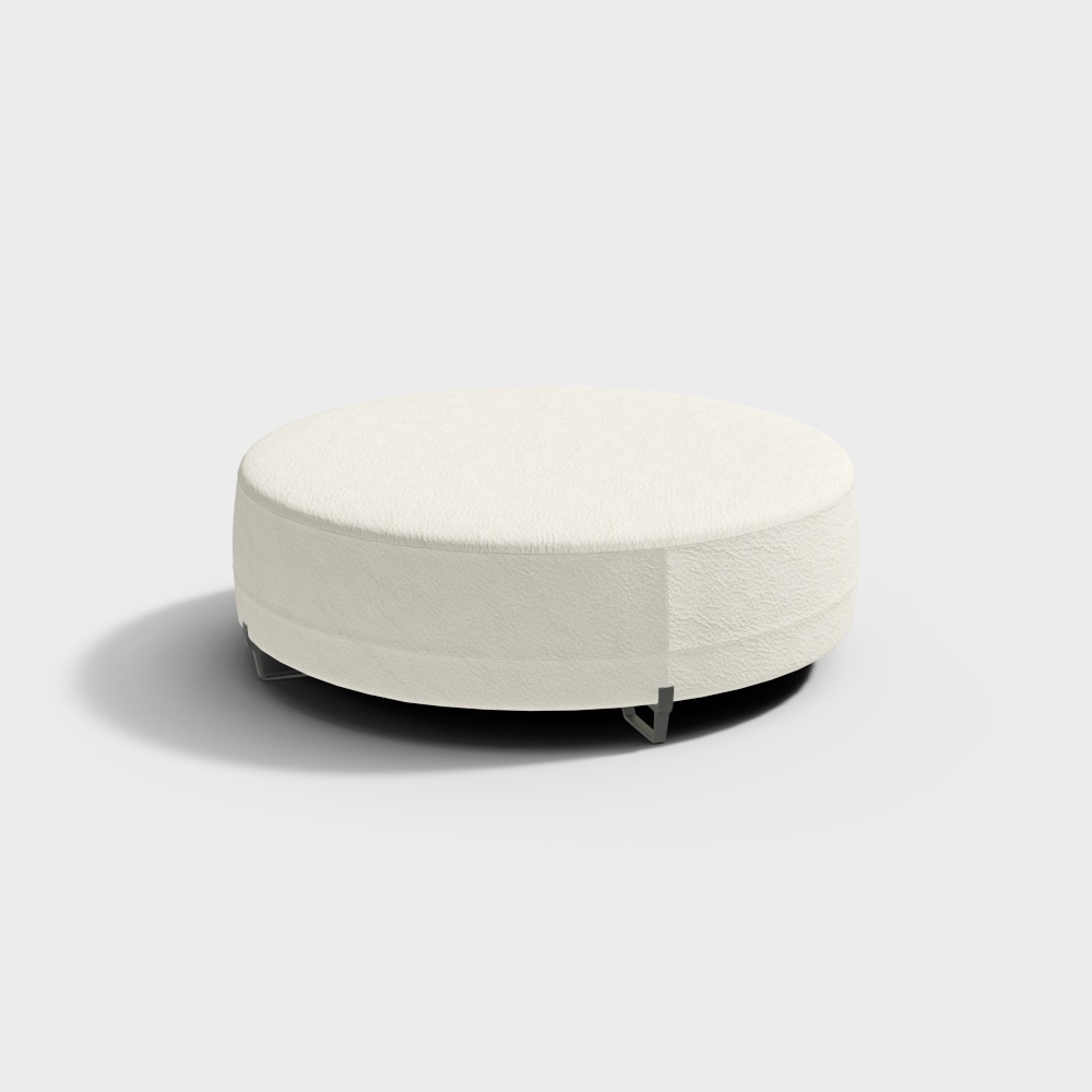 Poliform NEWYORK White leather stool round