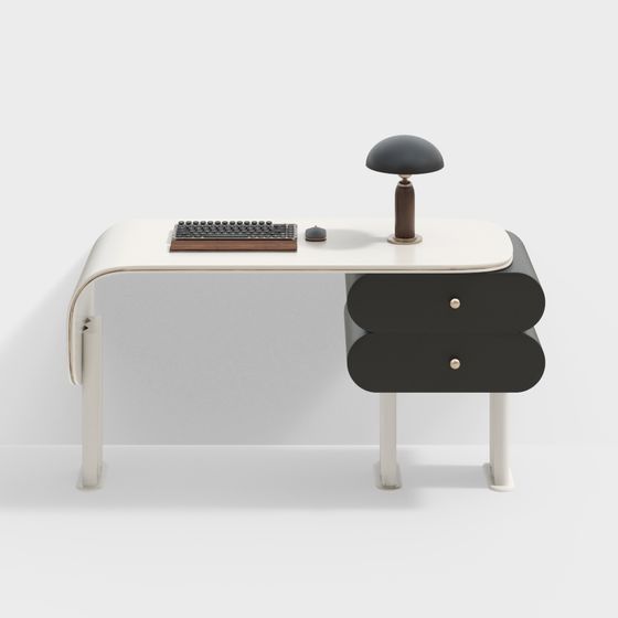 Streamlined Office Desk 3D model