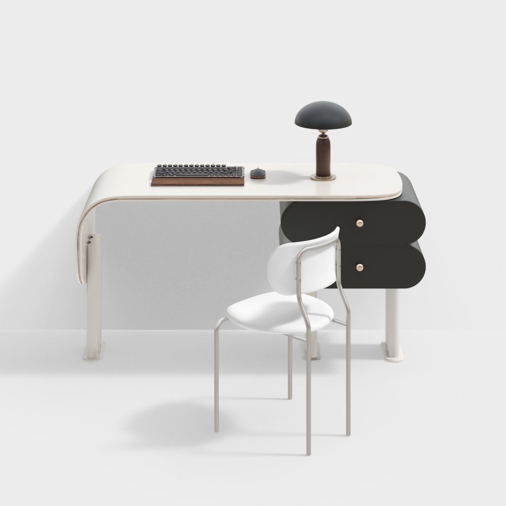 Ensemble de coiffeuse de style crémeux