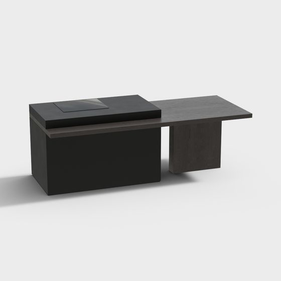 Elegant Low-Polygon Office Desk 3D model
