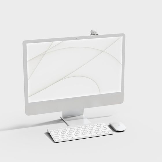Minimalist 3D Computer Set Model