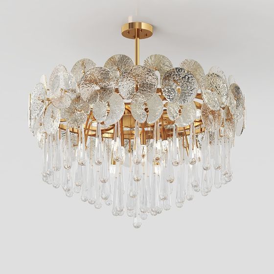 Elegant Crystal Chandelier 3D model