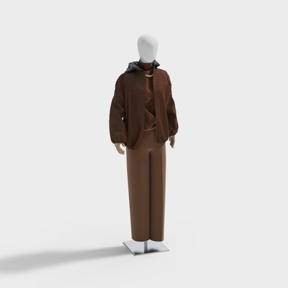 Stylish Low-Poly Clothing Display Rack 3D model