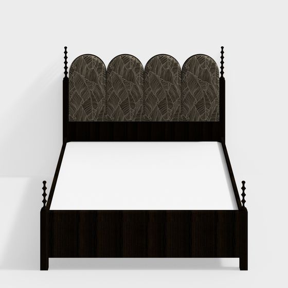 Vintage Elegance Bed 3D model for Artistic Interiors