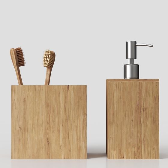 Stylish Bathroom Accessories 3D model