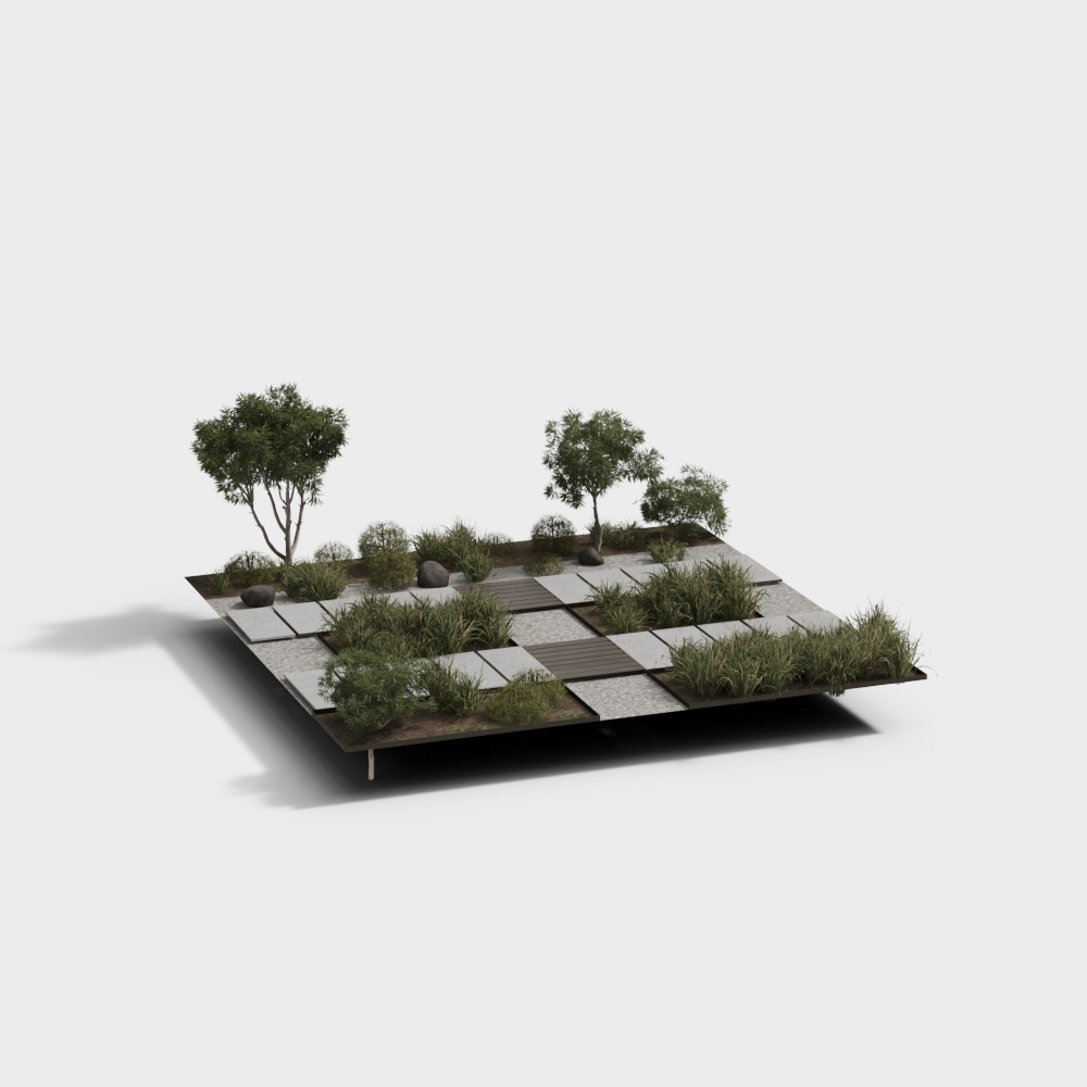 Urban Garden 3D Model for Designers and Developers