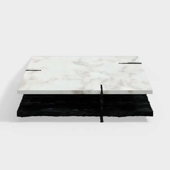 Elegant Marble Floating Table 3D model for Modern Interiors