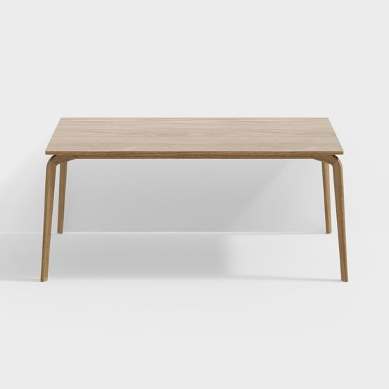 Modern City Table 3D Model – Low-Poly Wooden Furniture