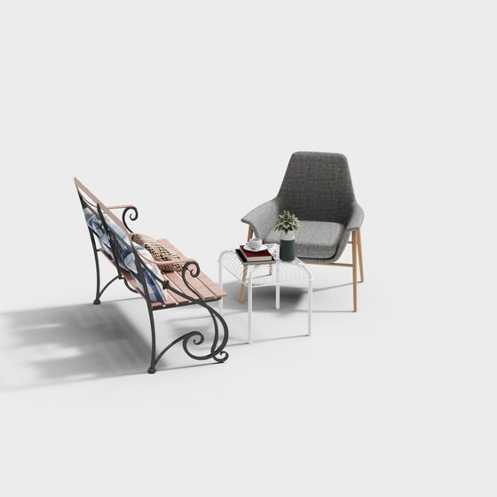 Elegant Minimalist 3D Furniture Set Model