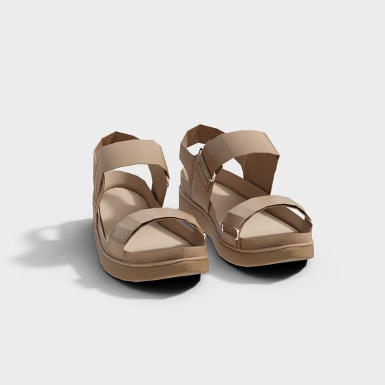 Elegant Low-Poly Sandals 3D model for Creatives