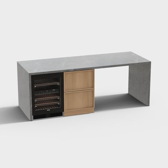 Concrete Bar Cabinet 3D model