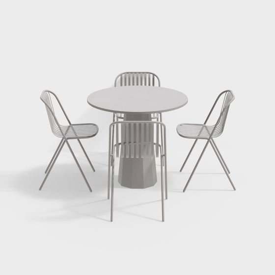 Contemporary Urban Table and Chairs 3D model