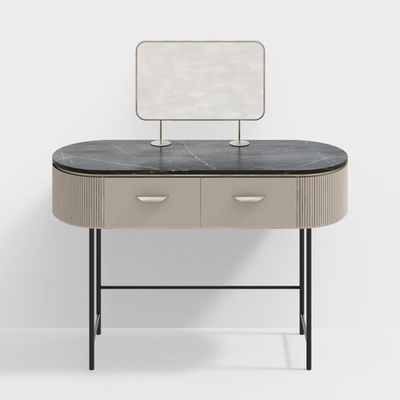 Stylish Oval Vanity 3D Model for Contemporary Spaces