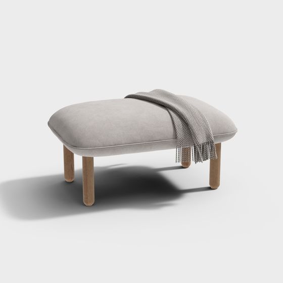 Cozy Ottoman 3D model for Modern Spaces