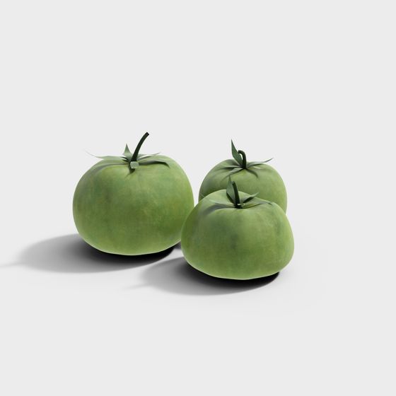 Fresh Green Tomato 3D Model for Creative Projects