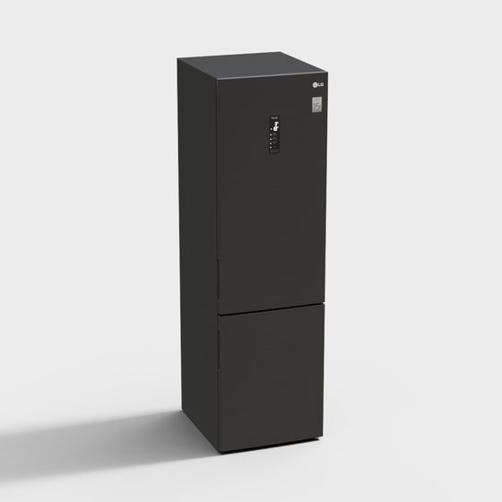 Stylish Black Refrigerator 3D model for Contemporary Homes