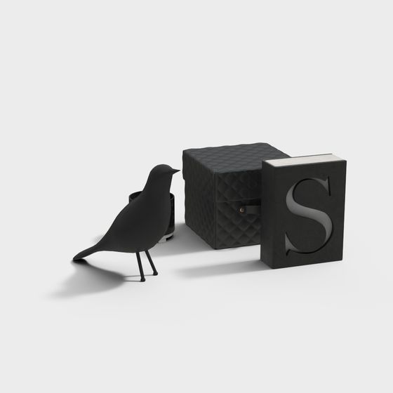 Elegant Black Minimalist 3D model for Creative Projects