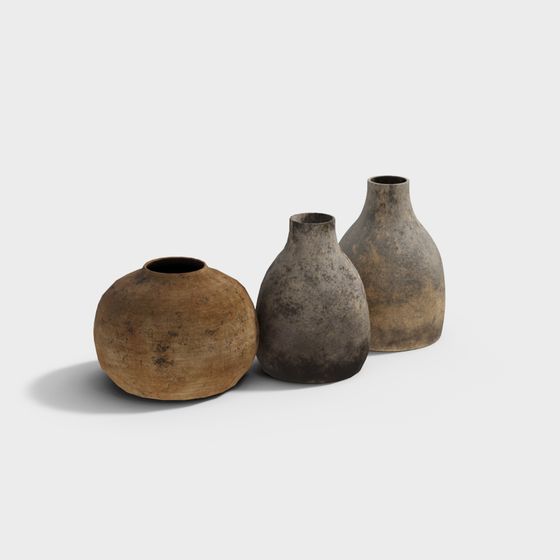 Heritage Ceramic Pot 3D Model Set for Creative Projects