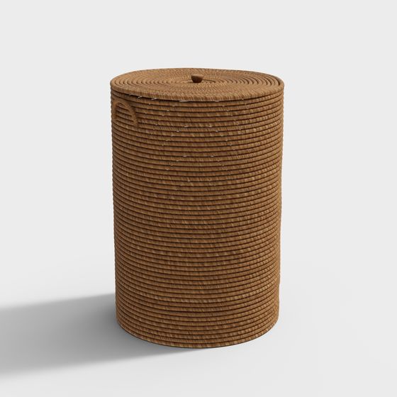 Rustic Woven Basket 3D model