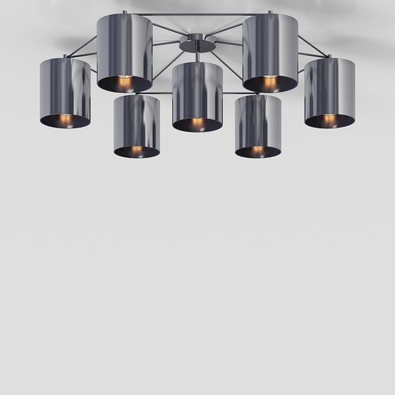 Urban Glow 6-Light Chandelier 3D model for Modern Spaces