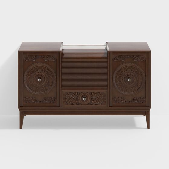 Classic Wooden Sideboard 3D model