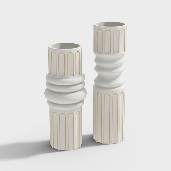Elegant Column Candle Holder 3D model for Creative Projects