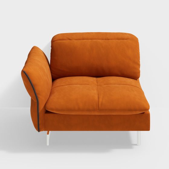 Contemporary Orange Sofa 3D model for Modern Spaces