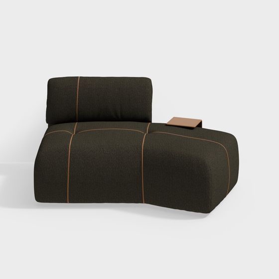 Chic Low-Polygon Sofa 3D Model for Modern Spaces